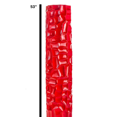 Finesse Decor Textured Honeycomb Vase Red, 52"