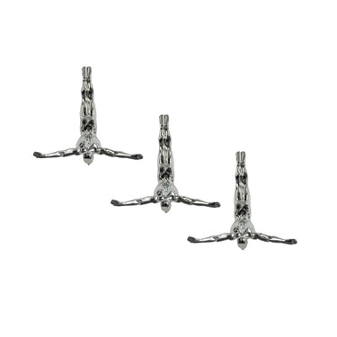 Finesse Decor Set of Three Large Wall Divers Semi Chrome