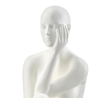 Finesse Decor Antoinette Doll Sculpture Matte White with Black Base
