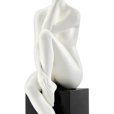 Finesse Decor Antoinette Doll Sculpture Matte White with Black Base
