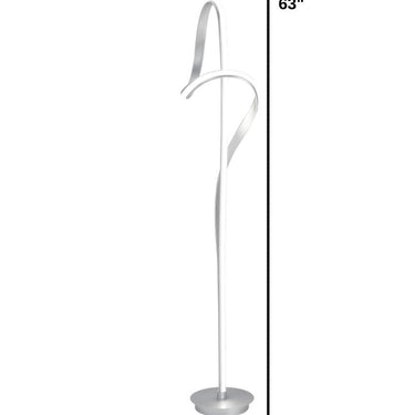 Finesse Decor Budapest Dimmable LED 63" Tall Floor Lamp Silver