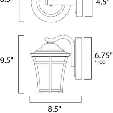 Maxim Lighting Balboa DC LED Mini Outdoor Wall Copper Oxide