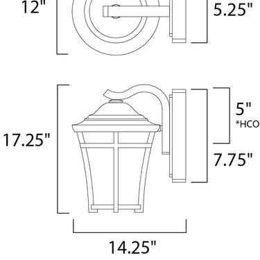 Maxim Lighting Balboa DC LED Large Outdoor Wall Copper Oxide