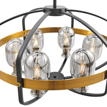 Finesse Decor Opia Vintage 8 Light Chandelier Gold and Black