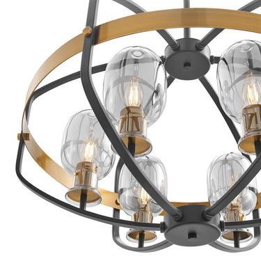 Finesse Decor Opia Vintage 8 Light Chandelier Gold and Black