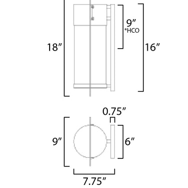 Maxim Lighting Focus LED Outdoor Wall Sconce Black