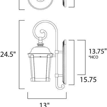 Maxim Lighting Dover LED Outdoor Wall Lantern Bronze