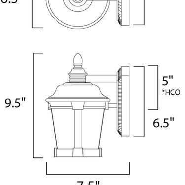 Maxim Lighting Dover LED Outdoor Wall Lantern Bronze