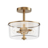 Maxim Lighting Fuller 2-Light Semi Flush/Pendant Convertible Natural Aged Brass