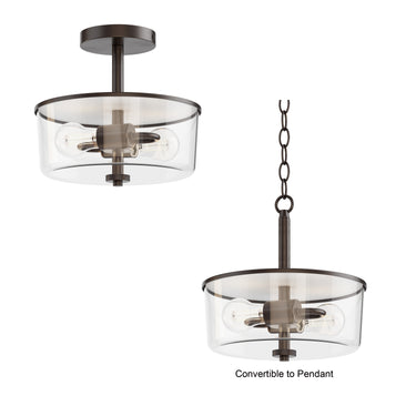Maxim Lighting Fuller 2-Light Semi Flush/Pendant Convertible Oil Rubbed Bronze
