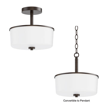 Maxim Lighting Fuller 2-Light Semi Flush/Pendant Convertible Oil Rubbed Bronze