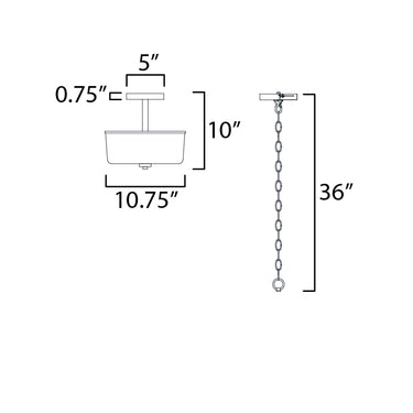 Maxim Lighting Fuller 2-Light Semi Flush/Pendant Convertible Natural Aged Brass