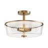 Maxim Lighting Fuller 3-Light Semi Flush/Pendant Convertible Natural Aged Brass