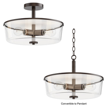 Maxim Lighting Fuller 3-Light Semi Flush/Pendant Convertible Oil Rubbed Bronze