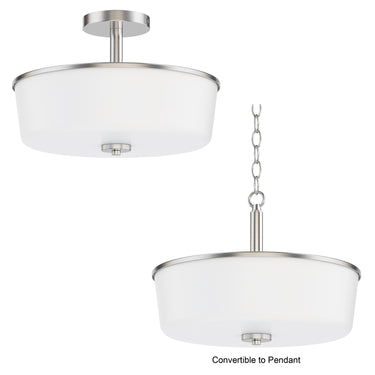 Maxim Lighting Fuller 3-Light Semi Flush/Pendant Convertible Satin Nickel