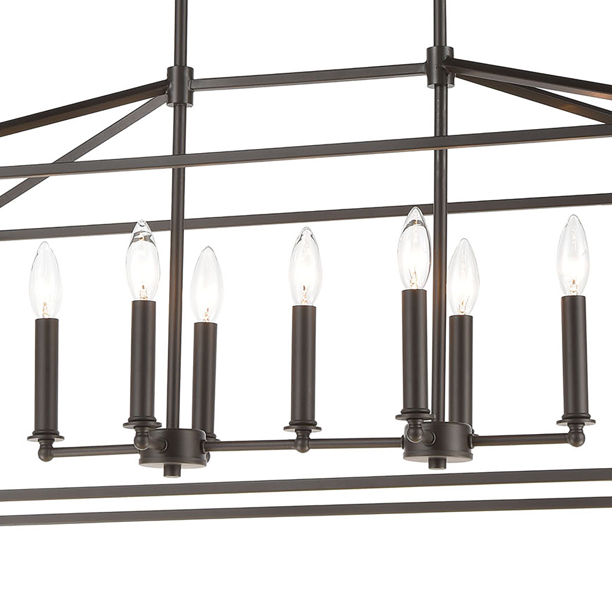 Fairfax 36 inch 7 Light Linear Chandelier Oil Rubbed Bronze Elk 57217 7