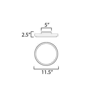 Maxim Lighting Float 12" LED Flush Mount Black