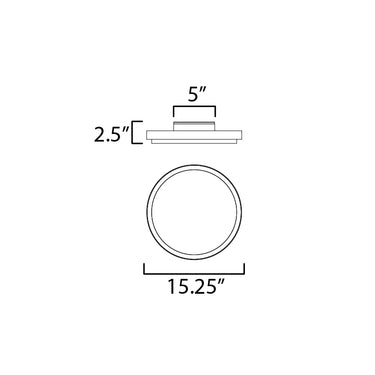 Maxim Lighting Float 16" LED Flush Mount Black