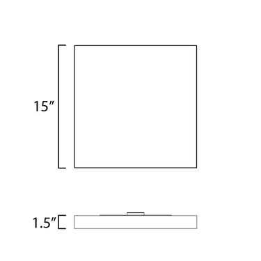 Maxim Lighting Trim 15.5" SQ LED Flush Mount 3000K Black
