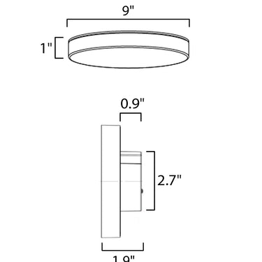 Maxim Lighting Trim 9" RD LED Surface Mount 4000K 0-10V Dim White