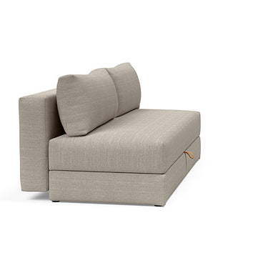 Modern Osvald queen sleeper sofa bed in Kenya Gravel 579 upholstery with built-in bedding storage