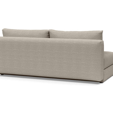 Innovation Living Osvald sofa bed in 579 Kenya Gravel showing queen sleeping surface and soft cushions