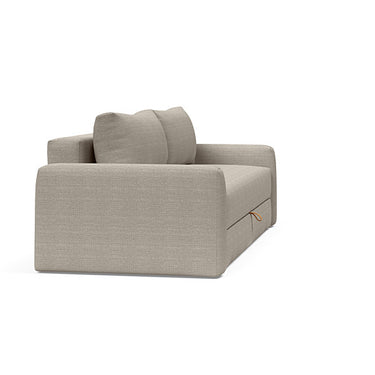 Cone Sofa Bed with storage by Innovation Living in 579 Kenya Gravel upholstery displayed as queen sleeper sofa for small apartments.