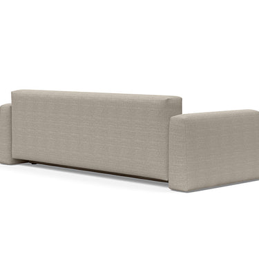 Queen sleeper sofa with storage by Innovation Living, Cone model in 579 Kenya Gravel fabric shown in contemporary home setting.