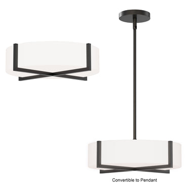 Maxim Lighting Dexter 15" LED Flush Mount/ Pendant Convertibie Black