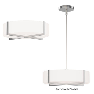 Maxim Lighting Dexter 15" LED Flush Mount/ Pendant Convertibie Satin Nickel