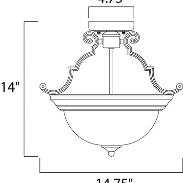 Maxim Lighting Essentials 2-Light Semi-Flush Mount Oil Rubbed Bronze