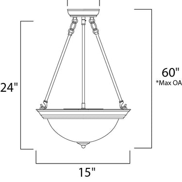Maxim Lighting Essentials 3-Light Invert Bowl Pendant Oil Rubbed Bronze