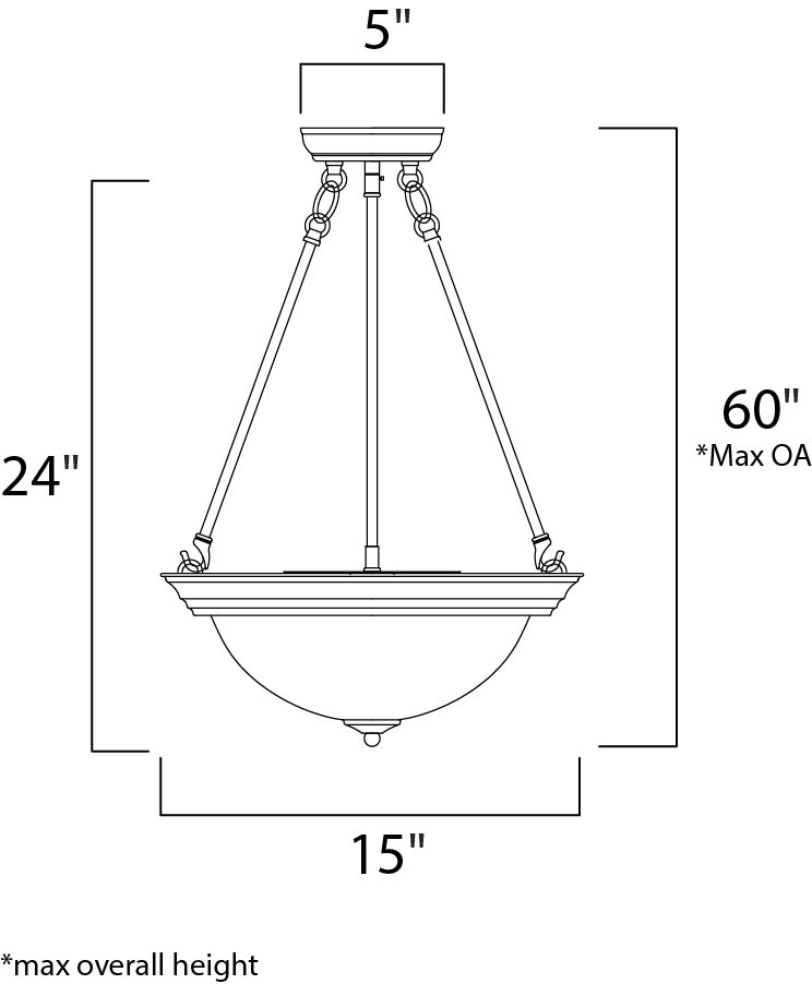 Maxim Essentials 3-Light Invert Bowl Pendant