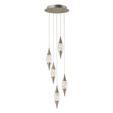 Finesse Decor Shinny Teardrops Round Chandelier Matte Nickel