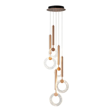 Finesse Decor Glitter Rings Flush Chandelier Bronze