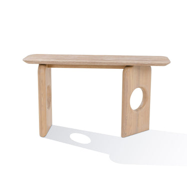 Nova Domus Osaka Faux Marble Natural Ash Console Table