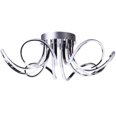 Finesse Decor 6 Petal Flower Dimmable LED Flush Mount Lamp Chrome