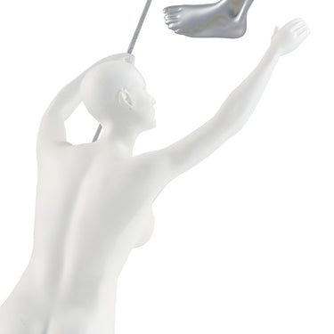 Finesse Decor Climbing Couple Set of Two Wall Sculptures Matte White and Chrome