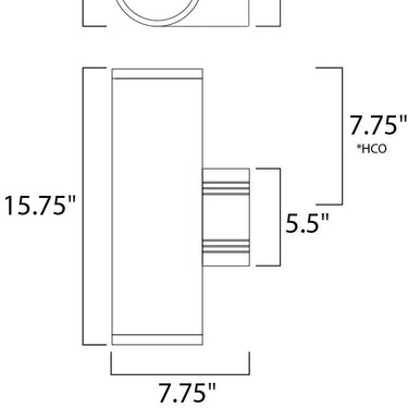 Maxim Lighting Lightray 2-Light Wall Sconce Architectural Bronze