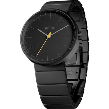 Braun BN-0171BKBKG Ceramic Analog Watch – Black Dial & Bracelet, Minimalist Design