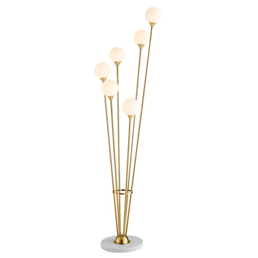 Finesse Decor Anechdoche 6 Lights Floor Lamp Gold and White