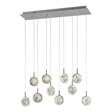 Finesse Decor Bubbling Glow Rectangular Chandelier Chrome
