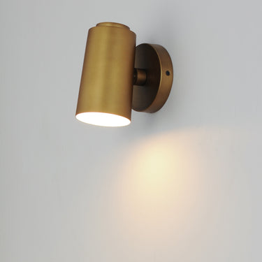Maxim Lighting SpotLight Outdoor LED Sconce Cylinder Natural Aged Brass