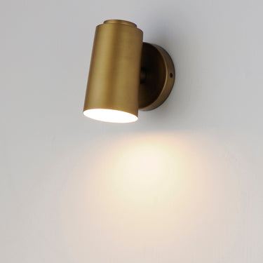 Maxim Lighting SpotLight Outdoor LED Sconce Cylinder Natural Aged Brass