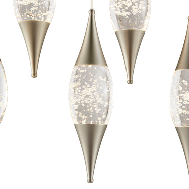 Finesse Decor Shinny Teardrops Rectangular Chandelier Matte Nickel