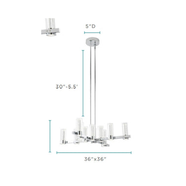 Finesse Decor Victory 12 Light Chandelier Chrome