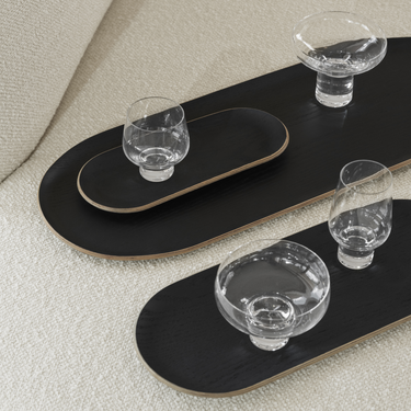 Baki Oval Tray Black Lacquered Finish Blomus 64715