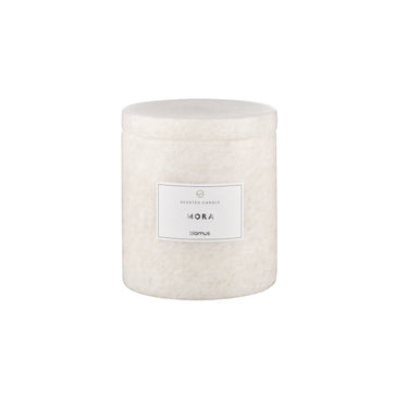 Mora – Moonbeam Marble Small stone candle, product photo | FRABLI by studio blomus
