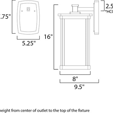 Maxim Lighting Terrace LED Large Outdoor Wall Bronze