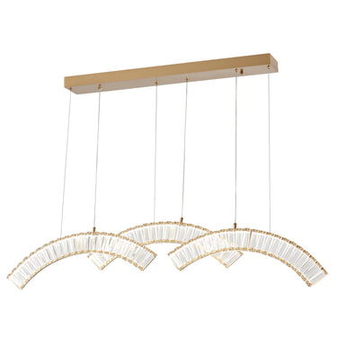 Finesse Decor Sanford Triple Chandelier Brushed Gold